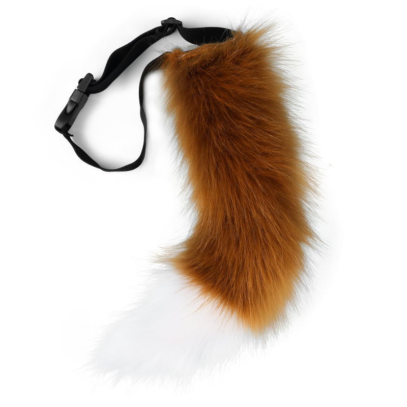 BANLAN Faux Fur Fox Costume Cat Tail Cosplay Halloween Christmas Party Costume One Size, Brown - Image 1